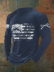 T-shirt à manches longues imprimé pour homme « In God we Trust », les armes ne sont que des sauvegardes
