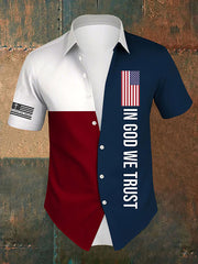 Bedrucktes Kurzarmhemd „In God We Trust“ für Herren