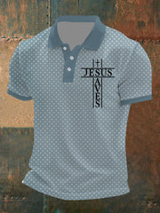 Jesusaves Kurzarm-Poloshirt für Herren
