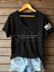 Women's FDT Only When It Is Dark Enough Printed T-Shirt