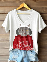 Women's Handmaid FDT Women's Rights Don't Let The Bastards Grind You Down Printed T-shirt