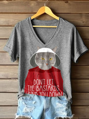 Women's Handmaid FDT Women's Rights Don't Let The Bastards Grind You Down Printed T-shirt