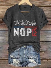 Women's We The People NOPE Printed V-neck T-shirt