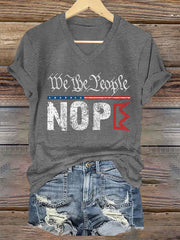 Women's We The People NOPE Printed V-neck T-shirt