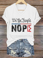 Women's We The People NOPE Printed V-neck T-shirt