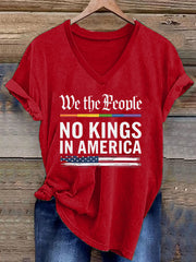 Women's We The People No Kings In America V-Neck Tee