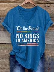 Women's We The People No Kings In America V-Neck Tee