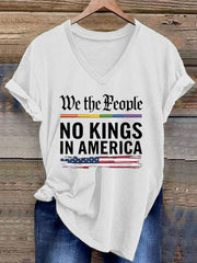 Women's We The People No Kings In America V-Neck Tee