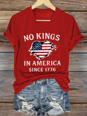 Women's No Kings In America Since 1776 V-Neck Tee