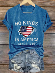 Women's No Kings In America Since 1776 V-Neck Tee