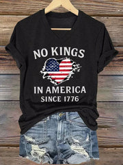 Women's No Kings In America Since 1776 V-Neck Tee