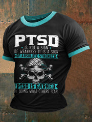 Men's PTSD Awareness Veteran Printed T-shirt