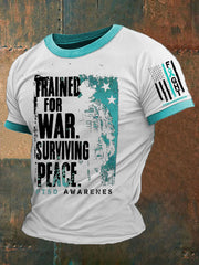 Men's PTSD Awareness Veteran Printed T-shirt