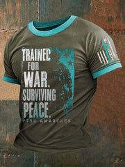 Men's PTSD Awareness Veteran Printed T-shirt