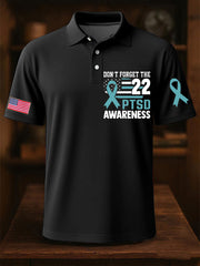 Men's PTSD Awareness Veteran Printed Casual Tops