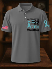 Men's PTSD Awareness Veteran Printed Casual Tops