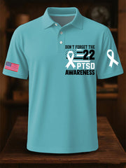 Men's PTSD Awareness Veteran Printed Casual Tops