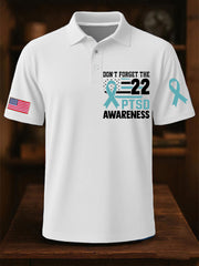 Men's PTSD Awareness Veteran Printed Casual Tops