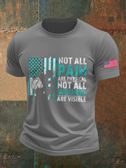 Men's PTSD Awareness Veteran Printed T-shirt