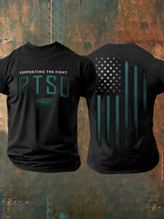 Men's PTSD Awareness Veteran Printed T-shirt