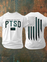 Men's PTSD Awareness Veteran Printed T-shirt