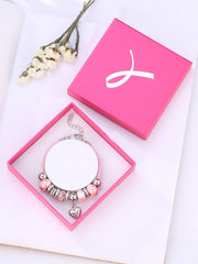Womens Breast Cancer Awareness Pink Beaded Bracelet
