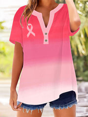 Women's Short Sleeve Doll Neck Blouse