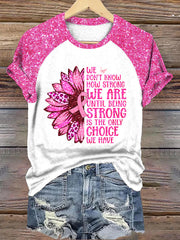 Women's Breast Cancer Awareness Pink Ribbon Print T-Shirt