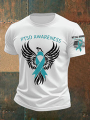 Men's PTSD Awareness Veteran Printed T-shirt