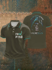 Men's PTSD Awareness Veteran Printed Casual Tops