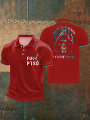 Men's PTSD Awareness Veteran Printed Casual Tops