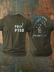 Men's PTSD Awareness Veteran Printed T-shirt