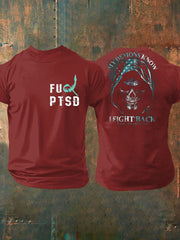 Men's PTSD Awareness Veteran Printed T-shirt