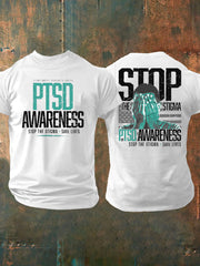 Men's PTSD Awareness Veteran Printed T-shirt