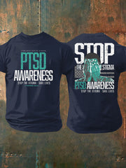 Men's PTSD Awareness Veteran Printed T-shirt