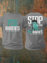 Men's PTSD Awareness Veteran Printed T-shirt