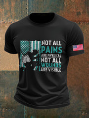 Men's PTSD Awareness Veteran Printed T-shirt