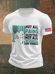 Men's PTSD Awareness Veteran Printed T-shirt