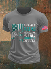 Men's PTSD Awareness Veteran Printed T-shirt