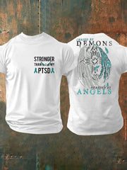 Men's PTSD Awareness Veteran Printed T-shirt