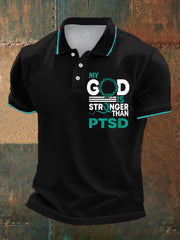 Men's PTSD Awareness Veteran Printed Casual Tops