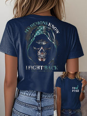 Women's PTSD Awareness Veteran Printed T-shirt