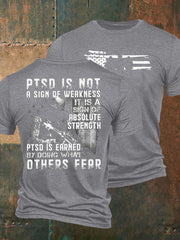 Men's PTSD Awareness Veteran Printed T-shirt