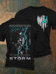 Men's PTSD Awareness Veteran Printed T-shirt