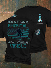 Men's PTSD Awareness Veteran Printed T-shirt