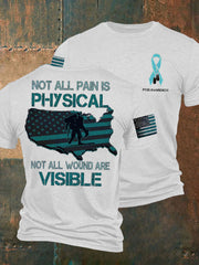 Men's PTSD Awareness Veteran Printed T-shirt