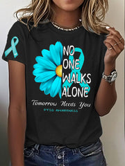 Women's PTSD Awareness Veteran Printed T-shirt