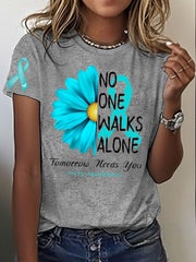 Women's PTSD Awareness Veteran Printed T-shirt