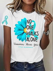 Women's PTSD Awareness Veteran Printed T-shirt