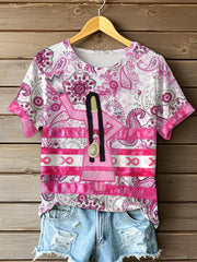 Women's Breast Cancer Art Print T-Shirts